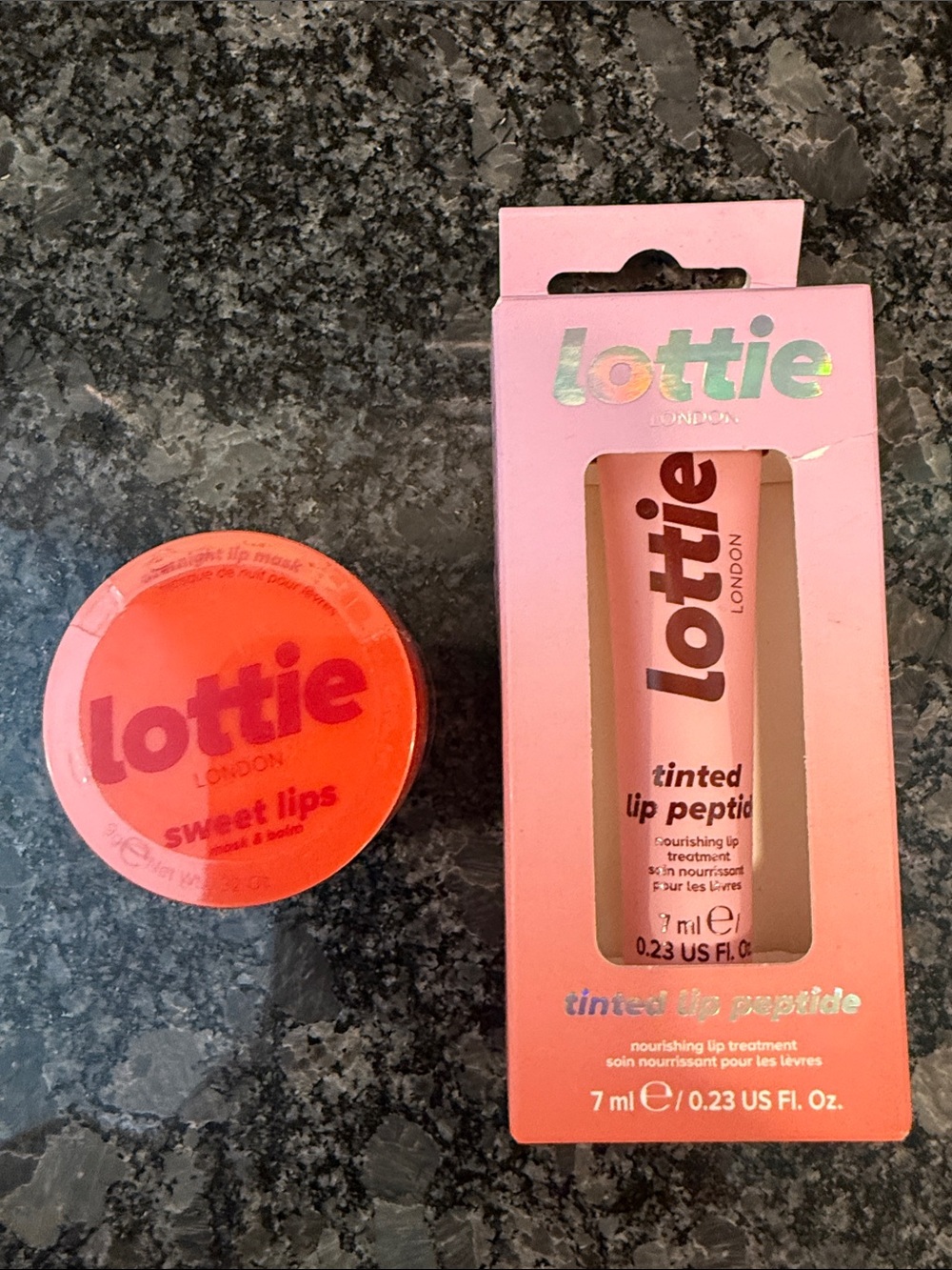 Lottie London Pink Tinted Lip Peptide + Sweet Lips Balm